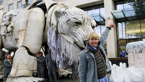 Emma Thompson, durante una protesta en las calles de Londres