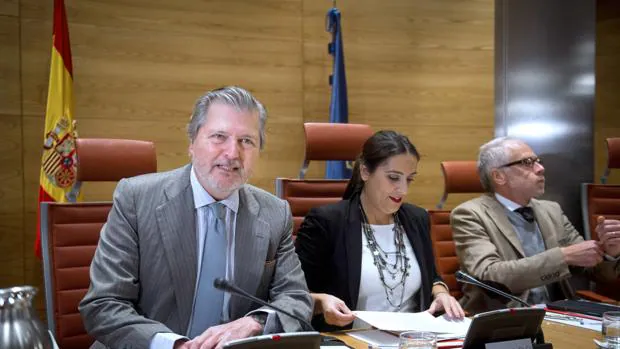 El ministro de Educación, Íñigo Méndez de Vigo, esta mañana dura te su comparecencia en el Senado