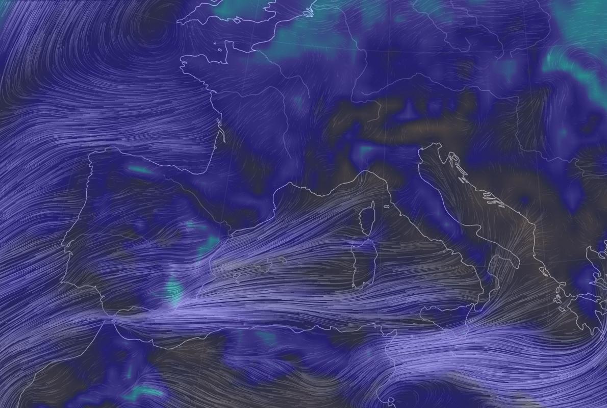 Imagen del flujo de Levante que golpea durante este fin de semana la costa sureste