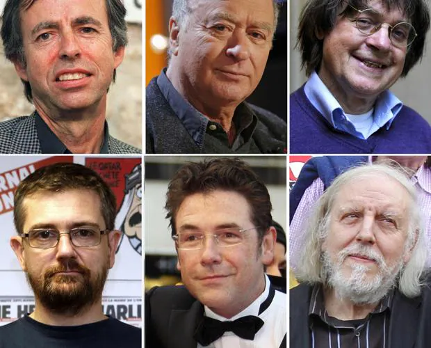Los seis trabajadores de la revista «Charlie Hebdó» que fallecieron el pasado 7 de enero de 2015