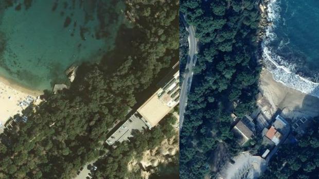 Playa de Begur, en la Costa Brava, antes y después del temporal