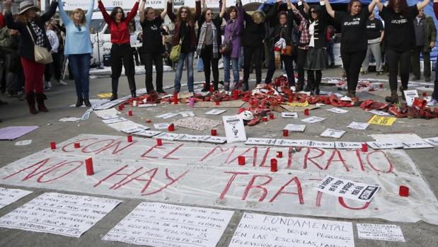 Protesta en la Puerta del Sol de Madrid, el pasado 26 de febrero, contra la violencia machista