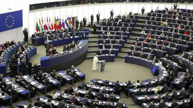 El Papa Francisco durante su visita al Parlamento Europeo en Estrasburgo en noviembre de 2014