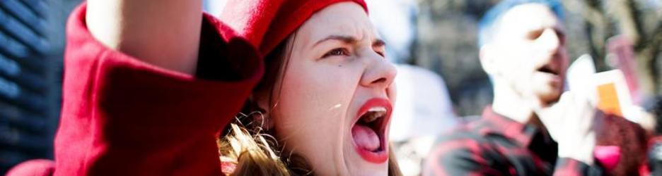 Manifestación en San Petersburgo el Día Internacional de la Mujer