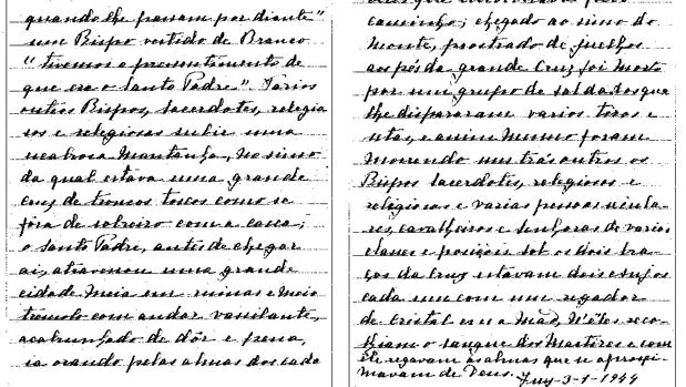 Fragmentos del tercer secreto de Fátima publicados por la web del Vaticano
