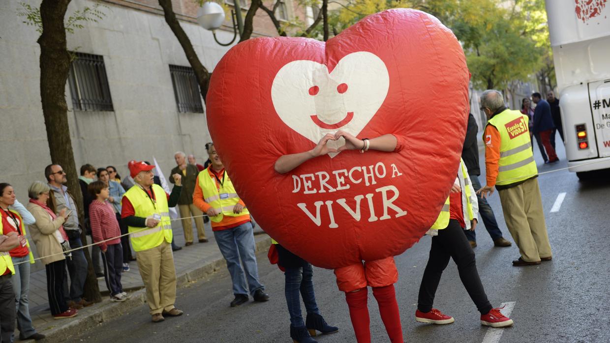 Concentración por el aborto convocada en noviembre de 2015