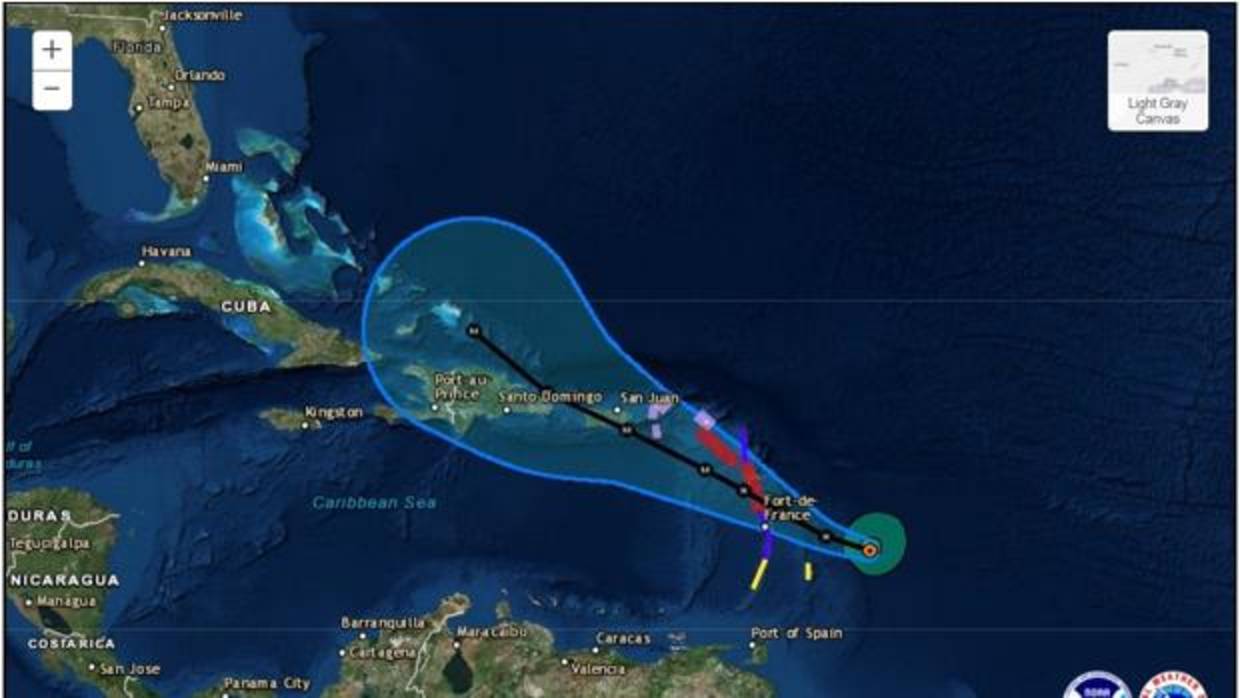 La tormenta tropical «María» se ha convertido en un huracán categoría 1 en el transcurso de la tarde