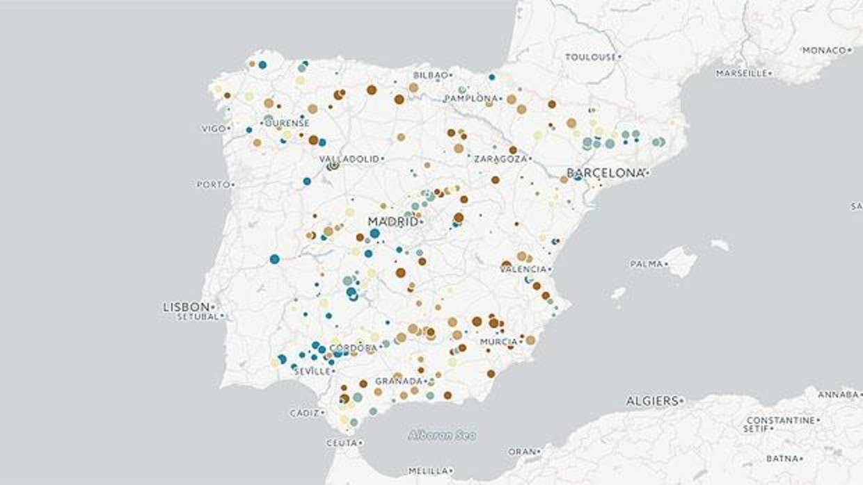 El mapa de la España seca