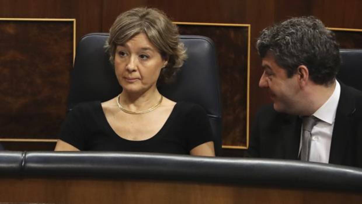 Isabel García Tejerina y Álvaro Nadal, en una sesión del Congreso de los Diputados