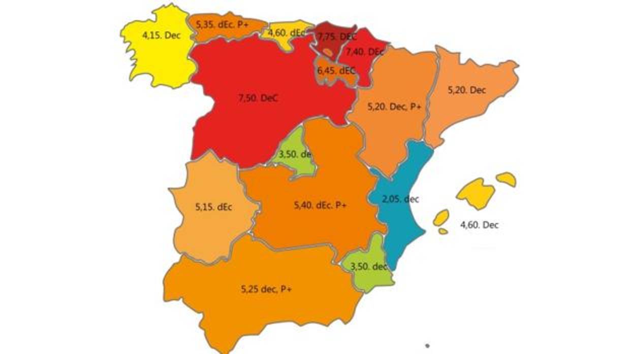 Mapa del índice DEC