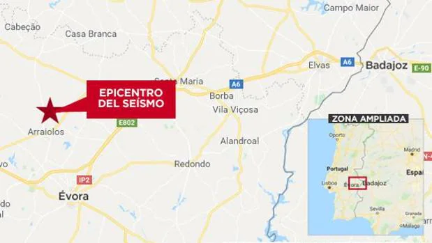 Alarma en Badajoz y en Portugal por un terremoto de 4,9 en la escala de Richter
