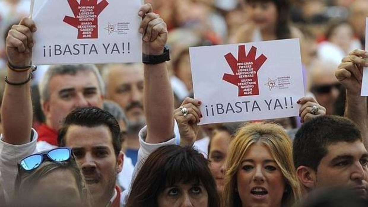 Imagen de archivo de manifestaciones en San Fermín por las agresiones sexuales