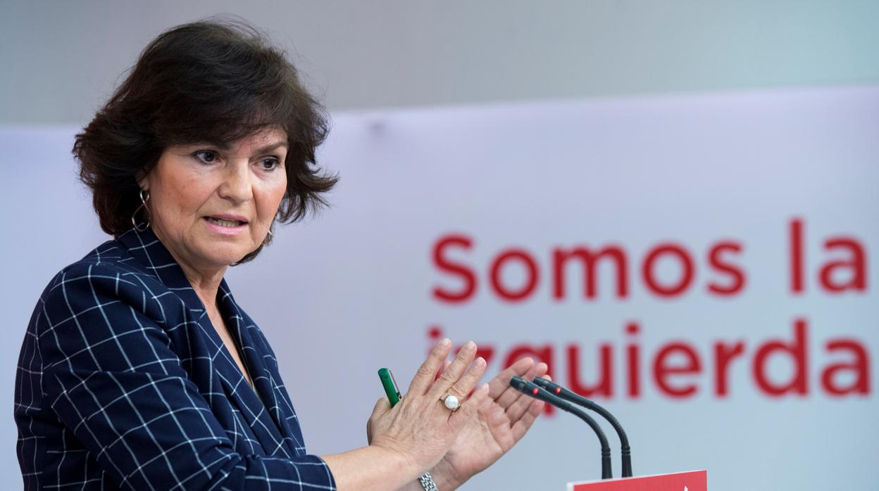 La vicepresidenta del Gobierno y ministra de Igualdad, Carmen Calvo