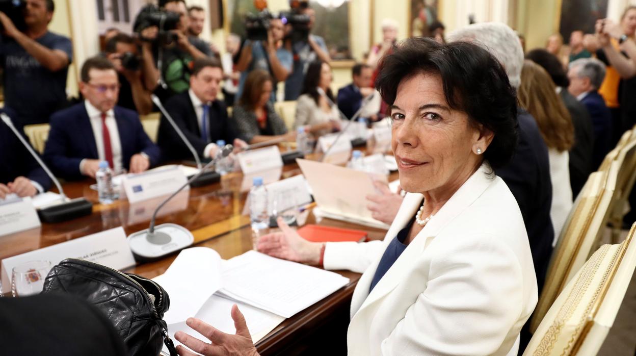 La ministra de Educación y Formación Profesional, Isabel Celaá, durante la Conferencia Sectorial de Educación