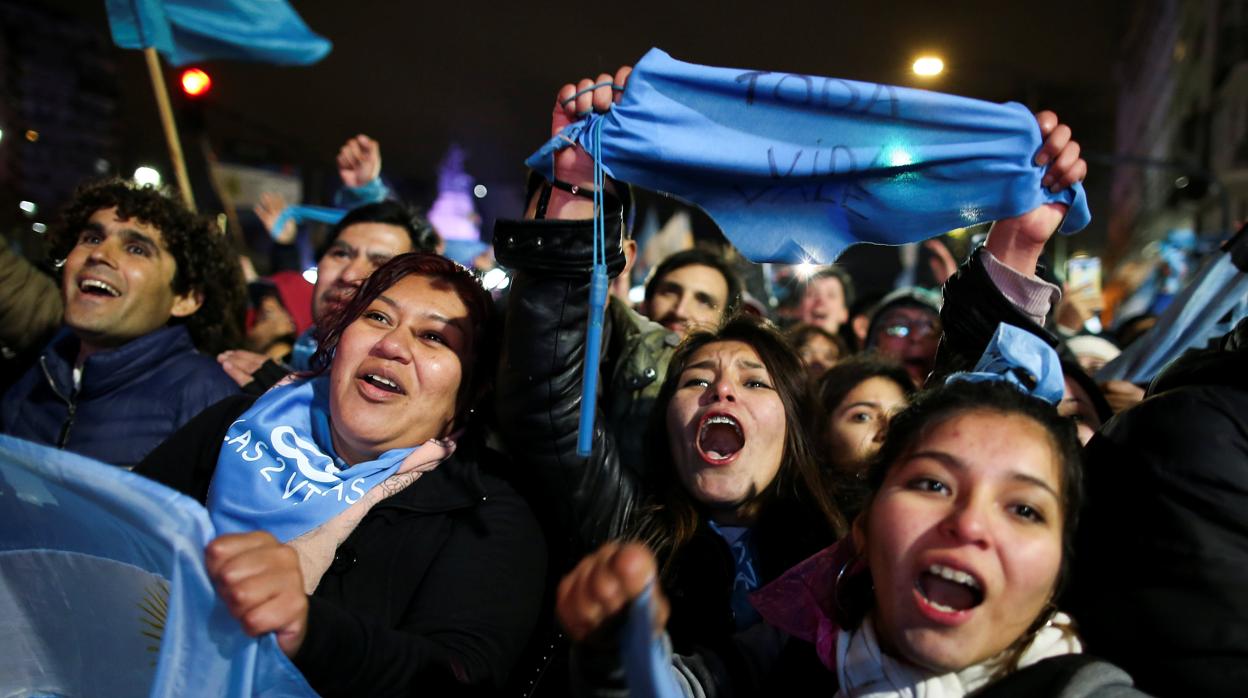 Una de las manifestaciones que tuvo lugar el día 9 de agosto, un día después del rechazo a la ley