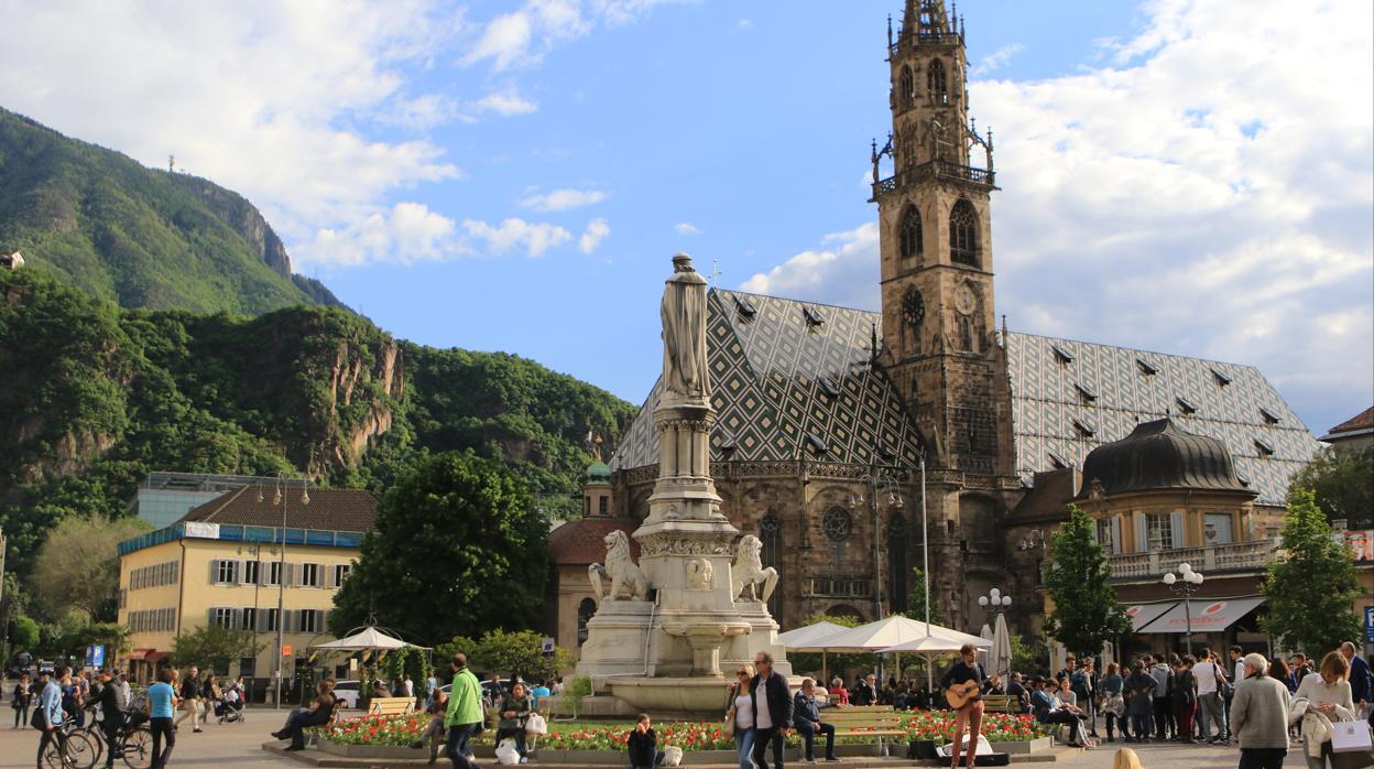 Plaza de Walther, en el casco antiguo de Bolzano