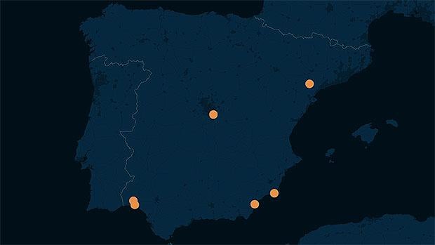 El mapa de las zonas contaminadas por radiación nuclear en España