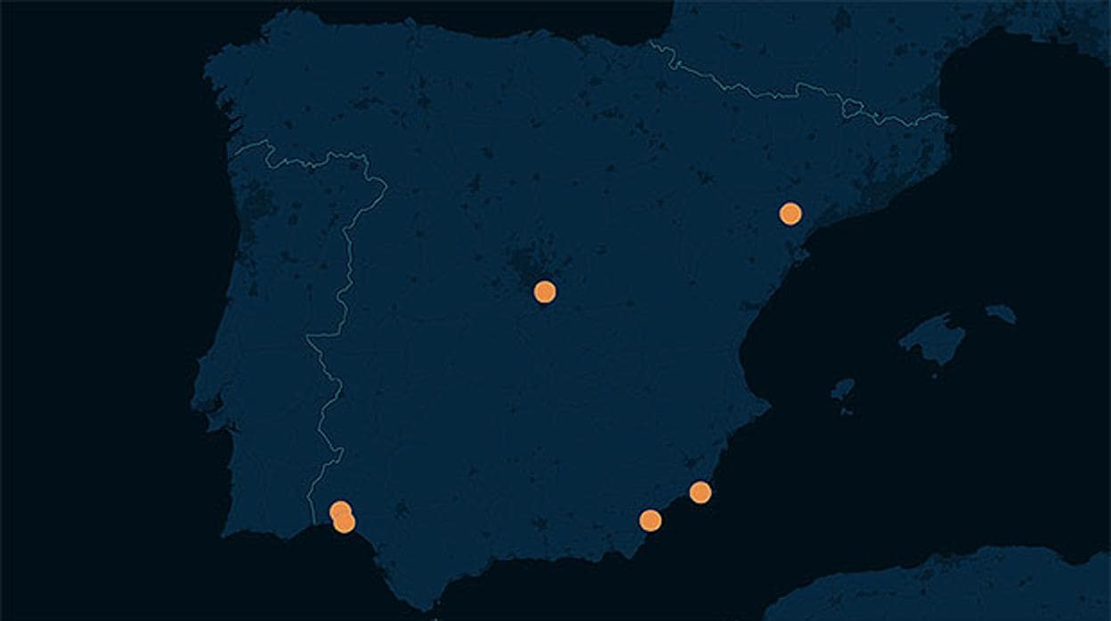 El mapa de las zonas contaminadas por radiación nuclear en España