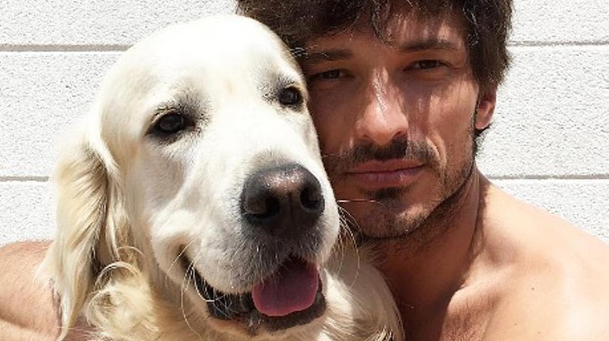El modelo Andrés Velencoso y su perro, Herry