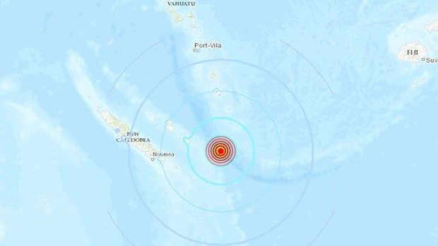 Registrado un terremoto de magnitud 6,8 al este de Nueva Caledonia en el Pacífico Sur