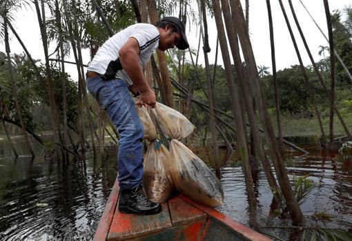 Castinaldo saca bolsas de crudo de la Quebrada de Cashacaño