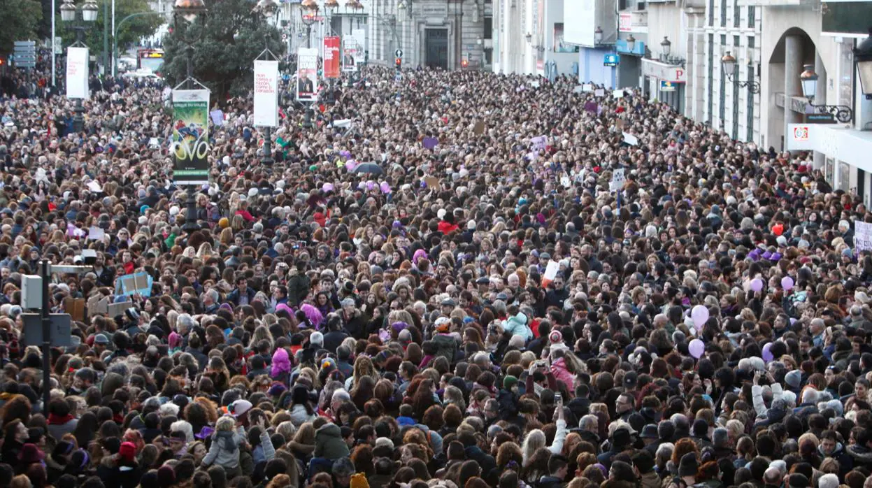 Manifestación del Día de la Mujer, el 8 de marzo, en La Coruña