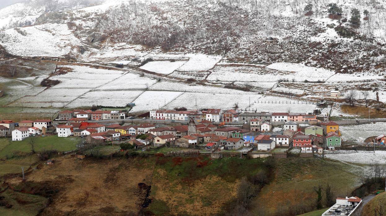 Vista de Pajares, en Asturias, este lunes
