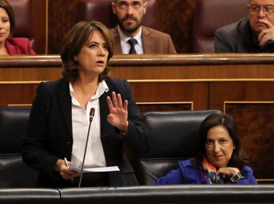 La ministra Dolores Delgado, durante una intervención en el Congreso