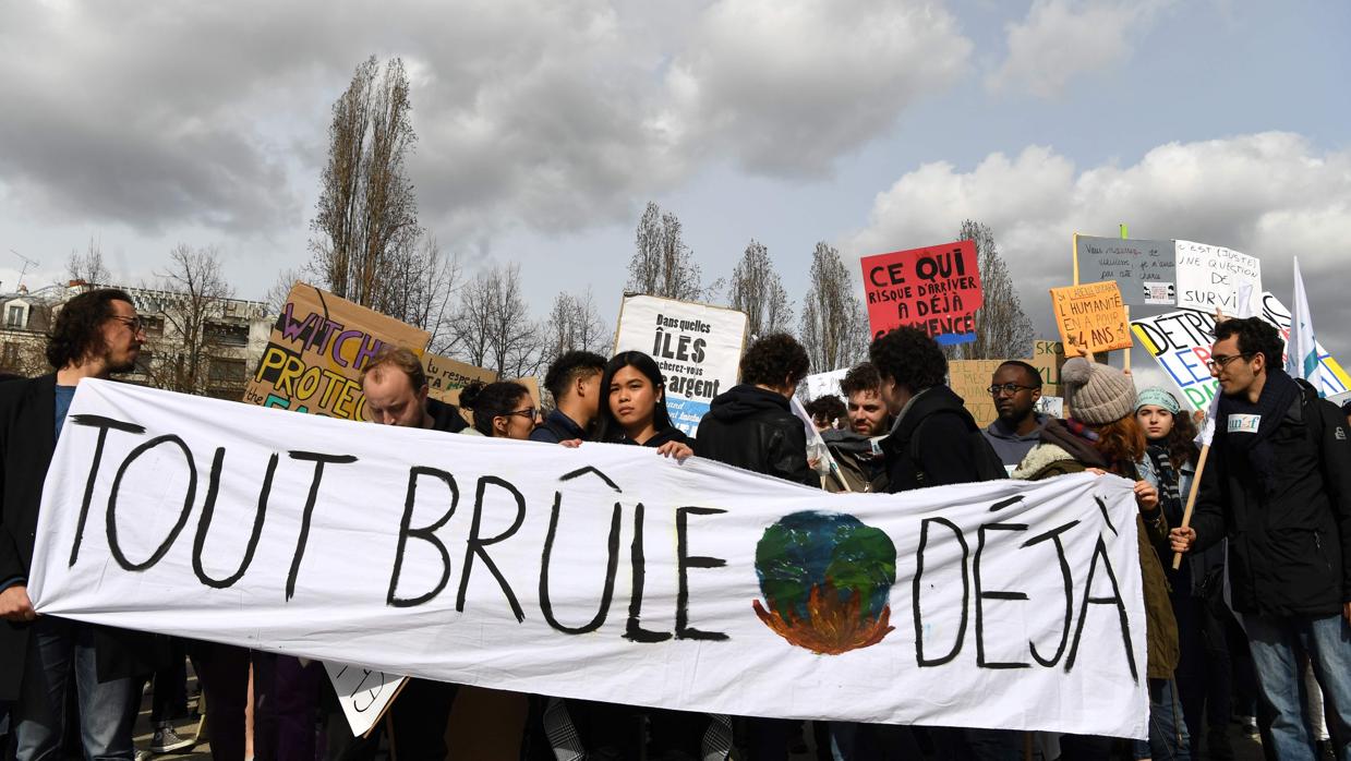 Protesta de estudiantes franceses