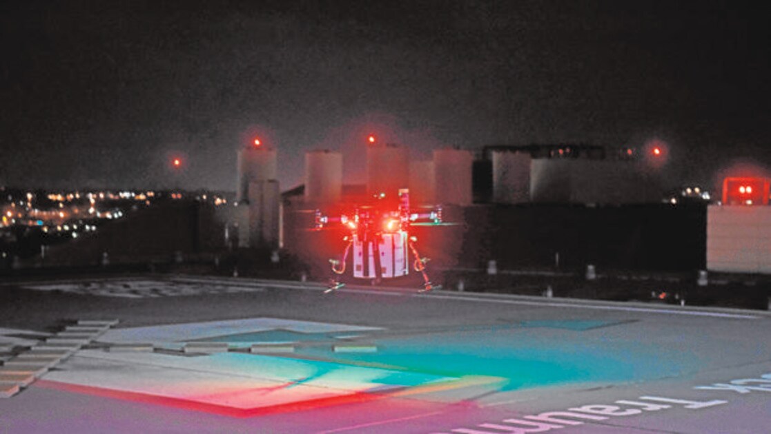 El dron sobre el hospital donde se realizó el trasplante