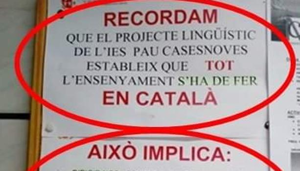 Denuncian que un instituto de Mallorca ejerce un «estricto control» para «eliminar el español del centro»