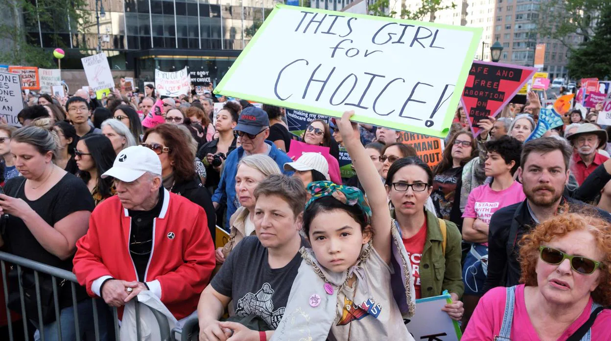 Manifestación por los derechos de aborto en Foley Square, en Nueva York
