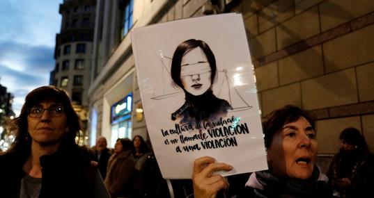 Manifestación en Bilbao el pasado diciembre de 2018 por las violaciones a mujeres