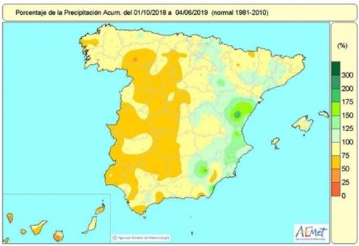 Porcentaje de precipitación acumulada