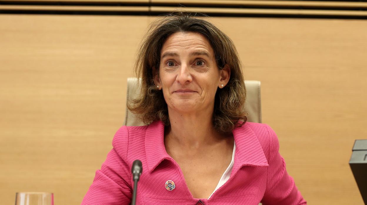 La Ministra de Transición Ecológica en funciones, Teresa Ribera en la comparecencia