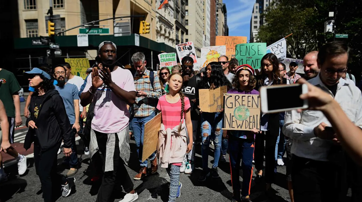 Greta Thunberg ayer en Nueva York