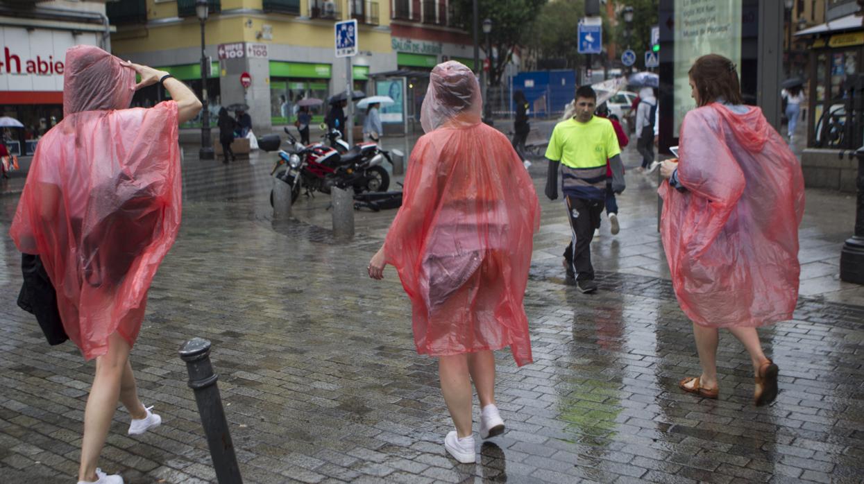 Imagen reciente de lluvia en Madrid