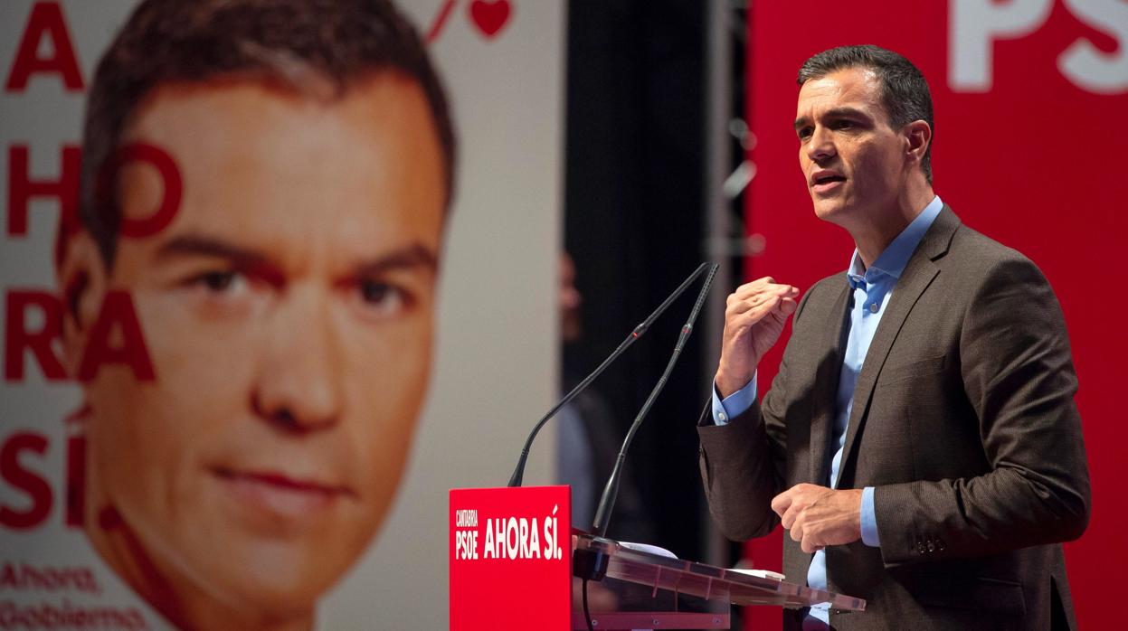 Pedro Sánchez, en un acto de campaña reciente