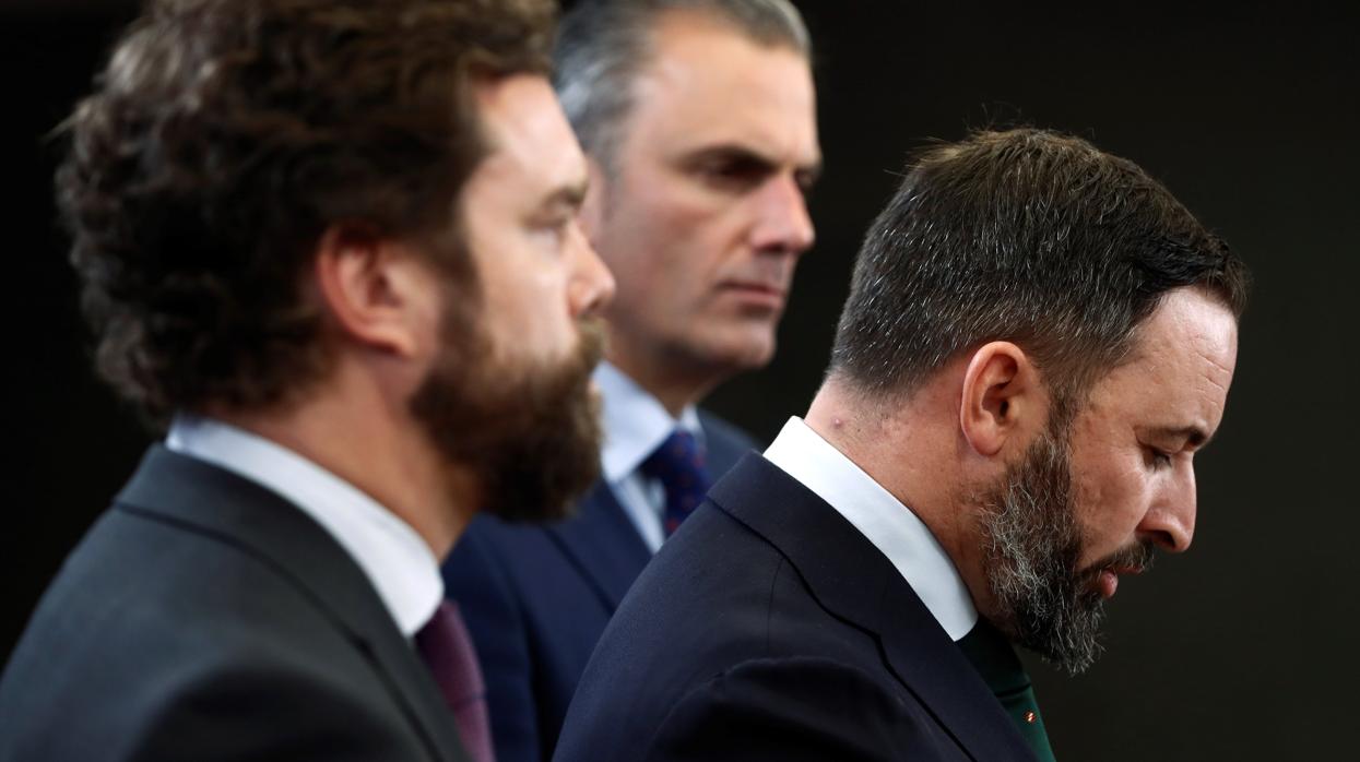 Espinosa de los Monteros, Santiago Abascal y Ortega Smith, en una imagen reciente