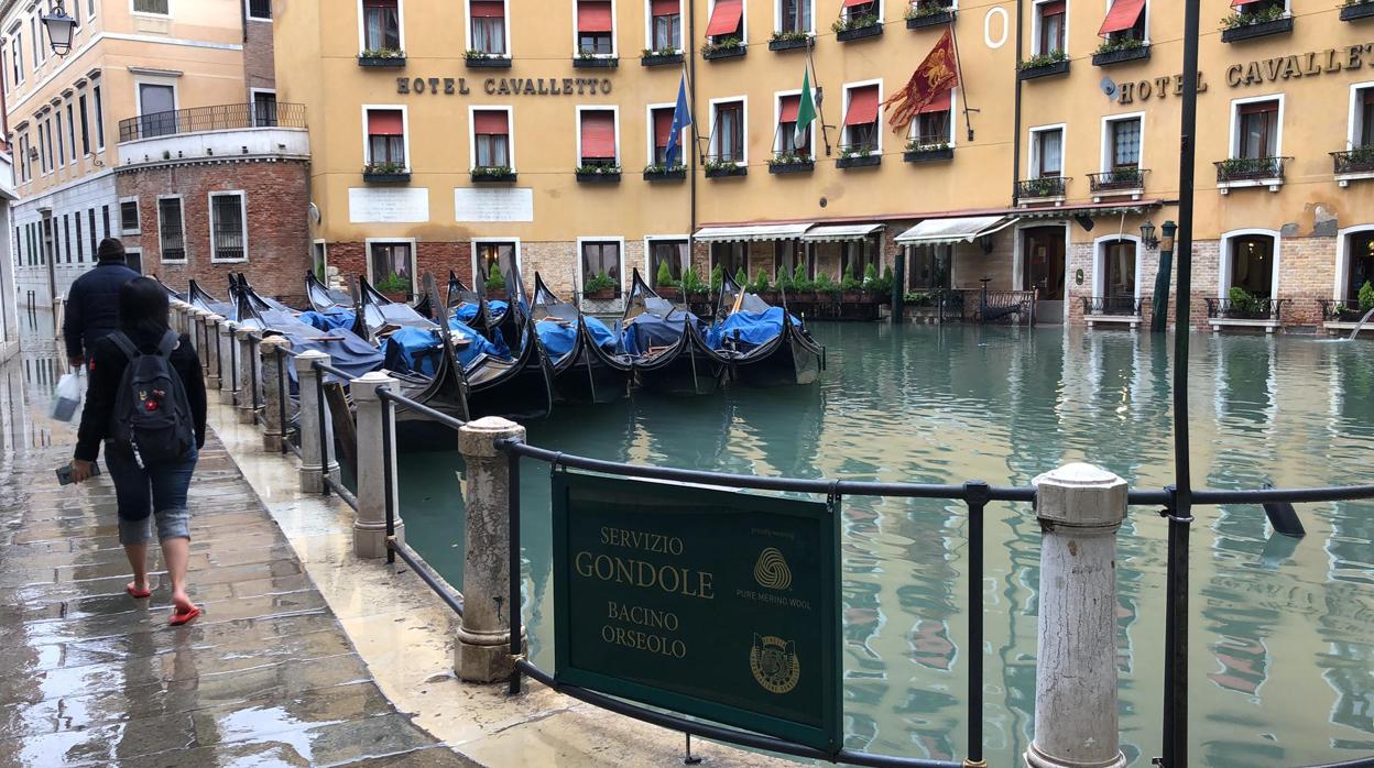 Imagen del centro de Venecia del pasado miércoles, horas después de la crecida del agua
