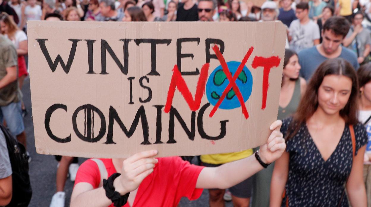 Imagen de una manifestación por el cambio climático