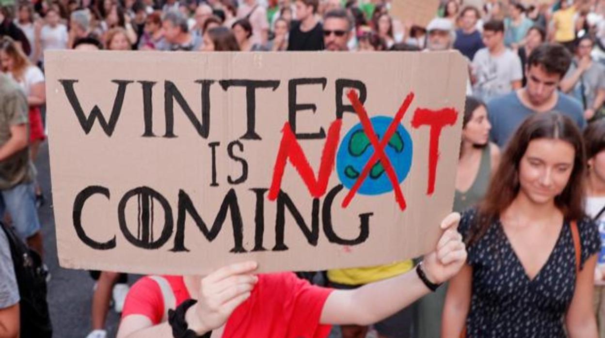 Imagen de una manifestación por el cambio climático