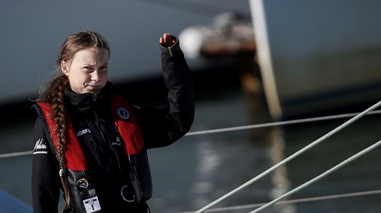 Greta Thunberg, durante su recorrido en catamarán hasta las costas de Portugal