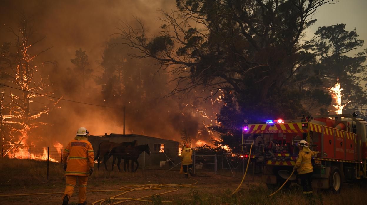 Los bomberos australianos actúan para apagar los incendios que devoran el país