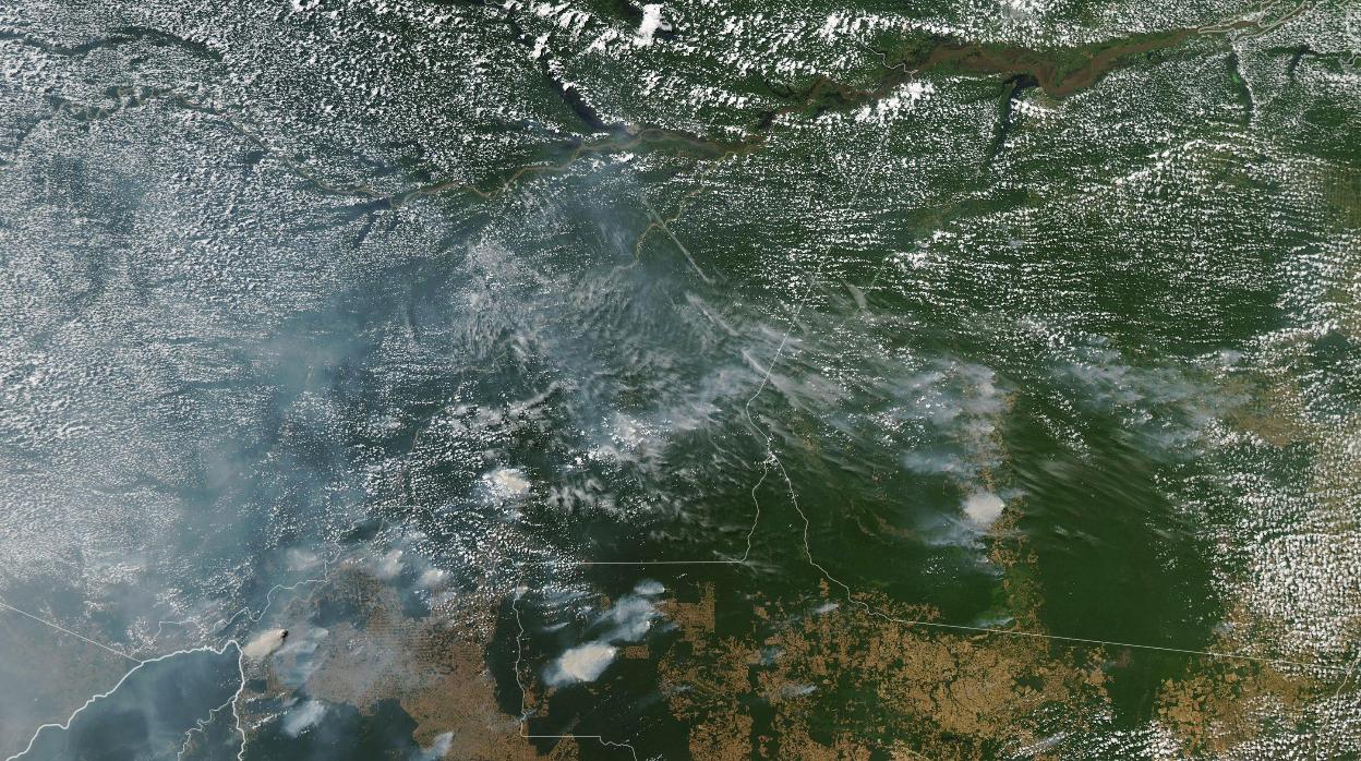 Imagen de la NASA tomada el pasado agosto que muestra los incendios