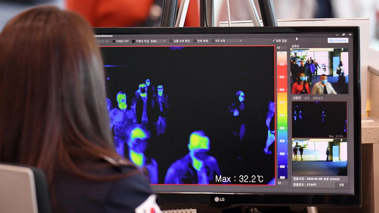 Control de temperatura en un aeropuerto de Corea del Sur