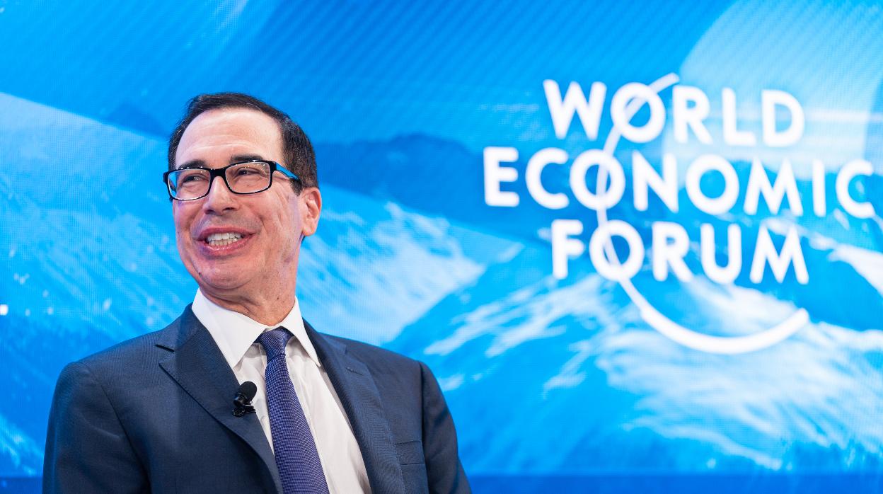 El secretario del Tesoro de Estados Unidos, Steven Mnuchin, en Davos