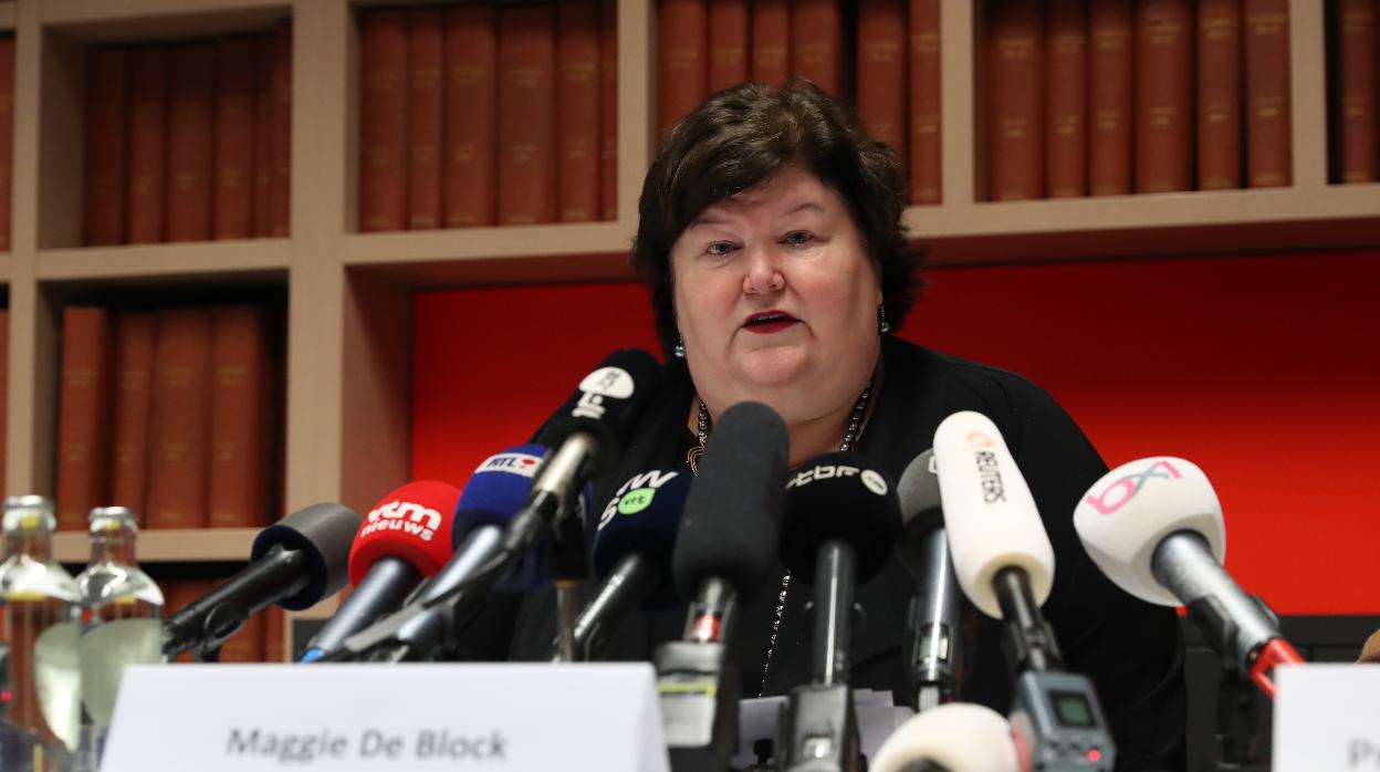 La ministra de Salud, Maggie de Block, en rueda de prensa