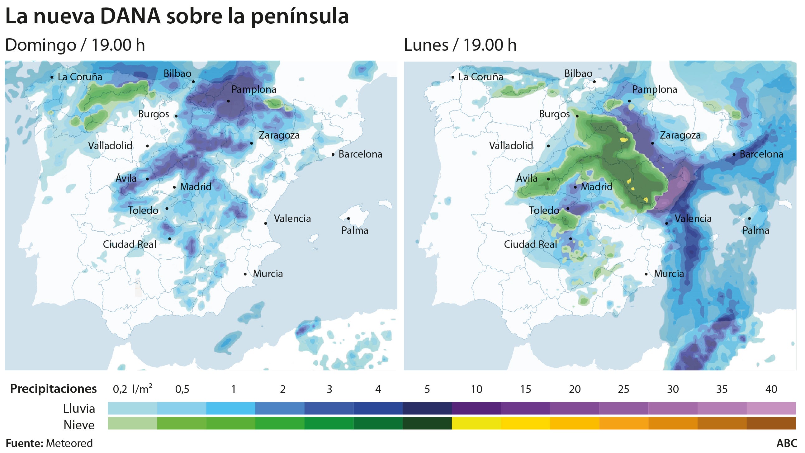 España vuelve al invierno por tres días con lluvias intensas y nevadas