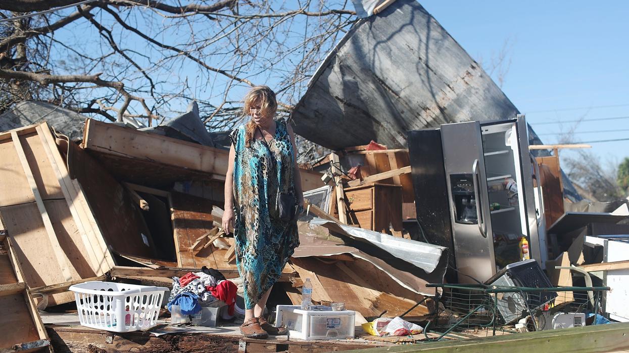 Destrozos tras el paso del huracán Michael en Florida, en 2018